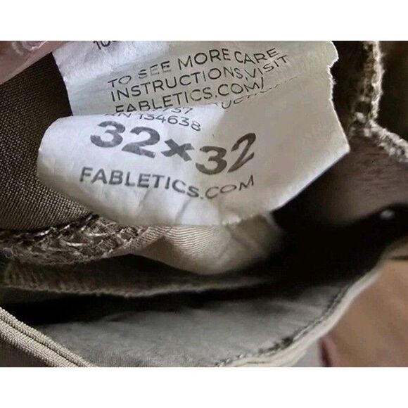 Fabletics The Only Pants Mens 32x32 Beige Slim Fit Straight Stretch Meas. 31X29 - Picture 3 of 11
